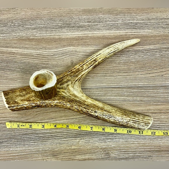 Genuine Elk Antler Decorative Table Top Centerpiece Candle Holder - Picture 4 of 5